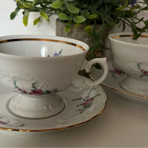 4 Vintage Royal Kent Collection-Poland Tea Cup and Saucer Plates China Floral - Picture 5 of 8